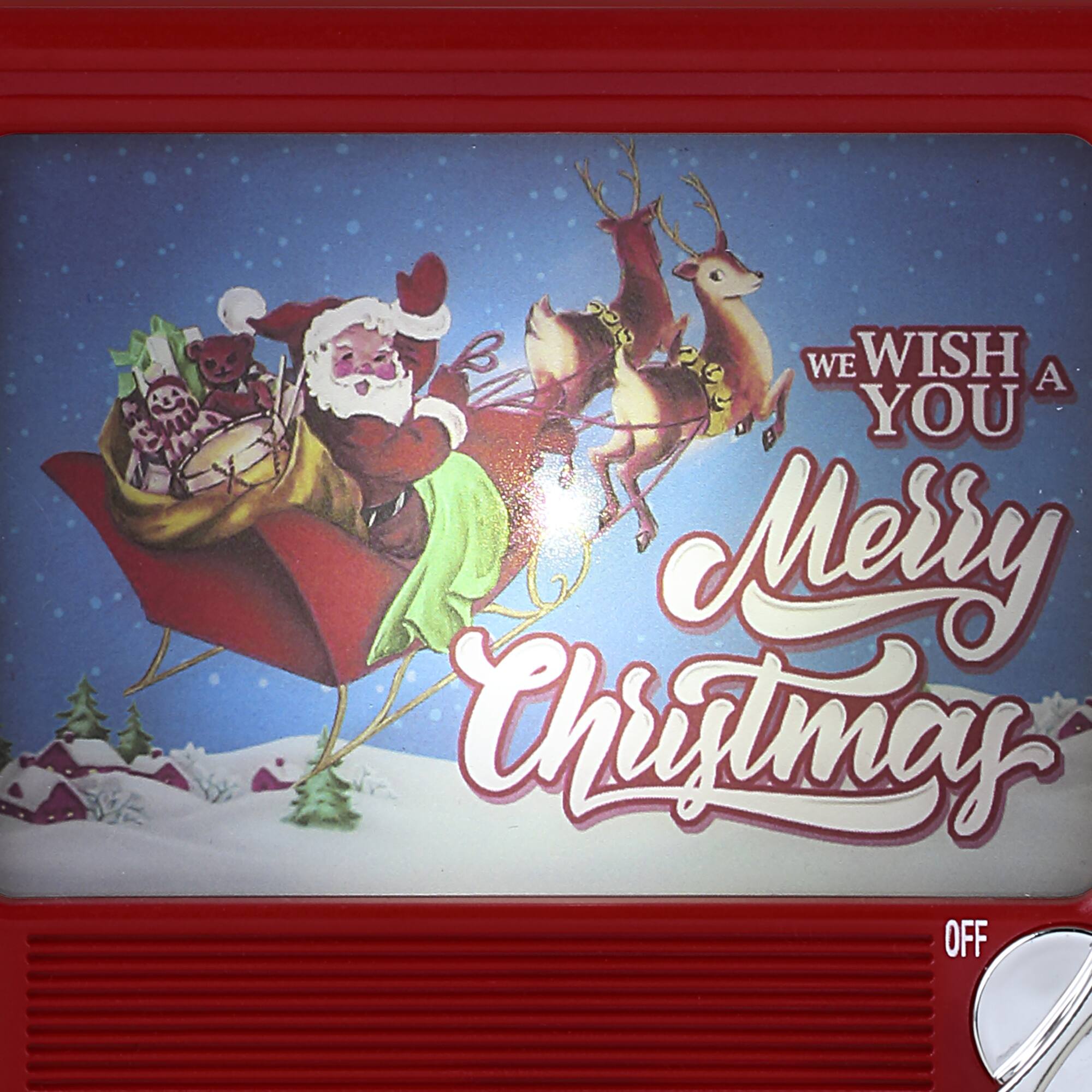 Red Plastic Musical LED TV Ornament